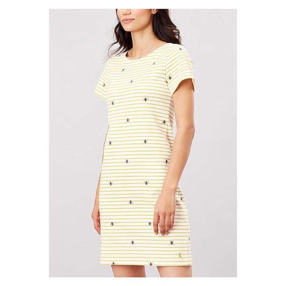 Joules Cream&Yellow Riviera Dress in Beestripe Sz.10 - Picture 1 of 15